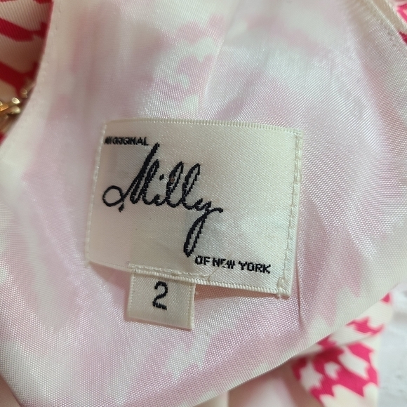 Milly 100% Silk Pink Gold Chain Tank 2 Preowned - Picture 8 of 9